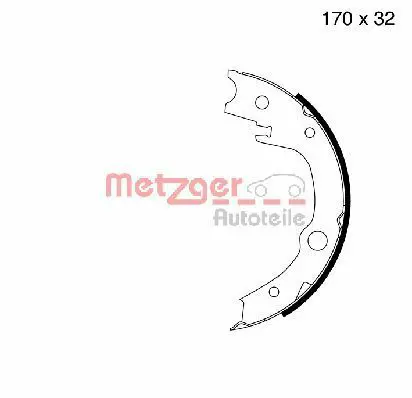 Handler.Part Brake shoe set, parking brake METZGER MG996 1