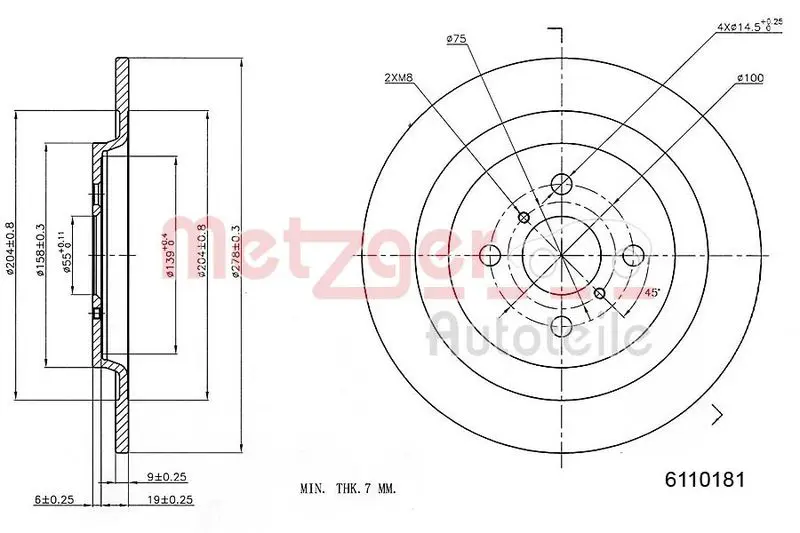 Handler.Part Brake disc METZGER 6110181 1