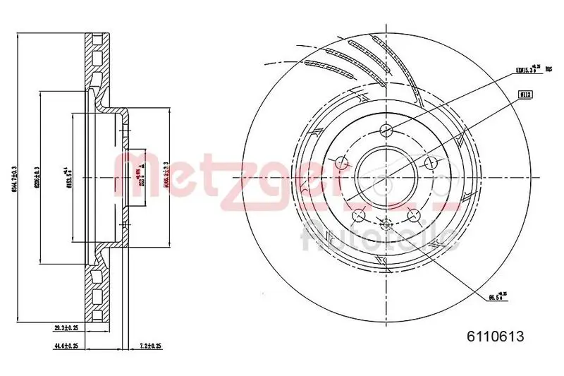 Handler.Part Brake disc METZGER 6110613 1