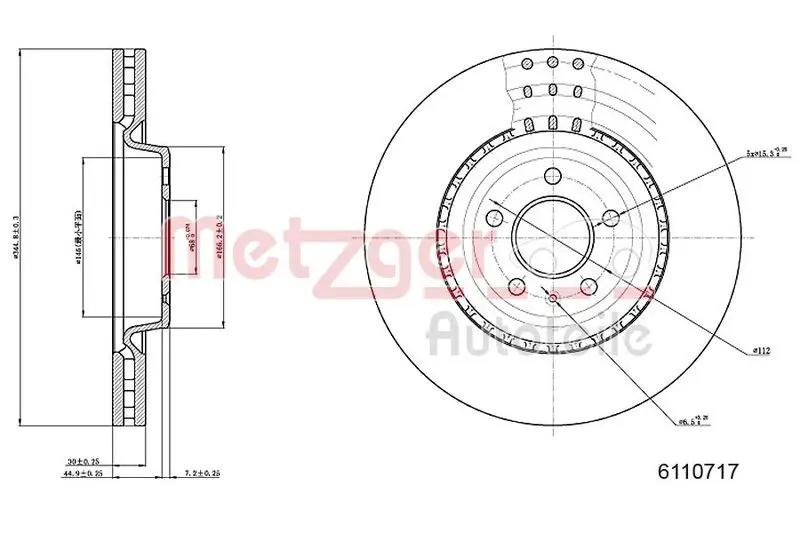 Handler.Part Brake disc METZGER 6110717 1