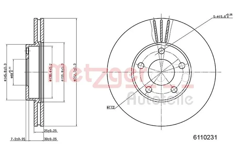 Handler.Part Brake disc METZGER 6110231 1