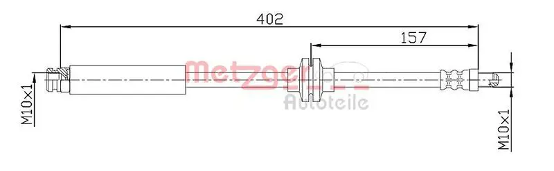 Handler.Part Brake hose METZGER 4110108 1