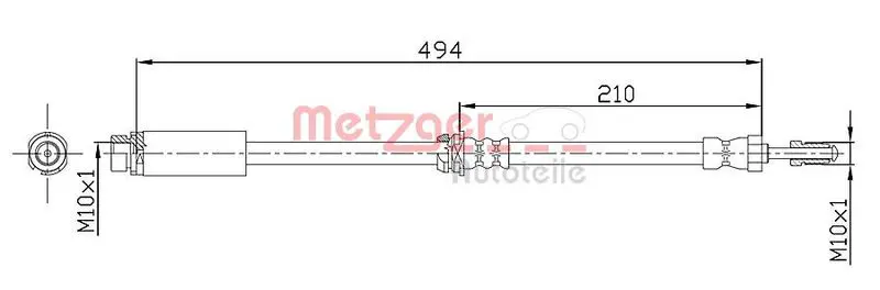 Handler.Part Brake hose METZGER 4112313 1