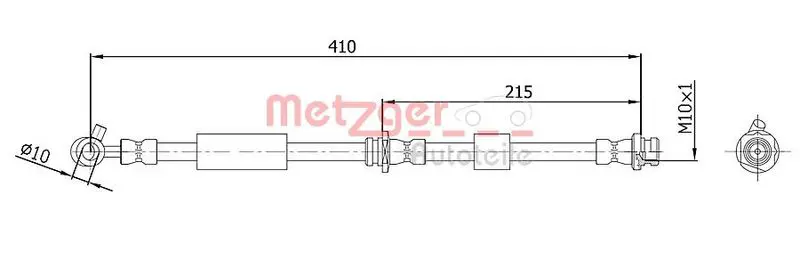 Handler.Part Brake hose METZGER 4112536 1