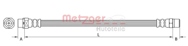 Handler.Part Brake hose METZGER 4114081 1