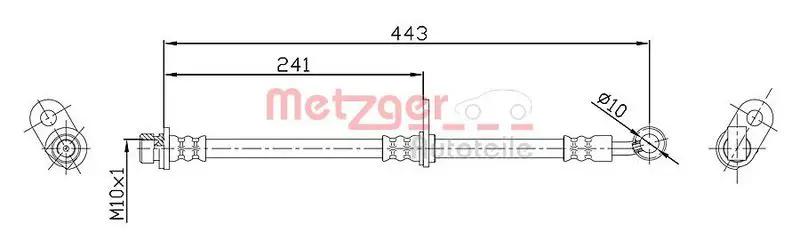 Handler.Part Brake hose METZGER 4115189 1