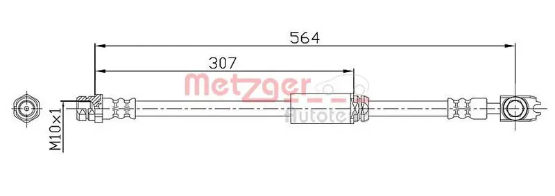 Handler.Part Brake hose METZGER 4116203 1