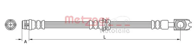 Handler.Part Brake hose METZGER 4116205 1