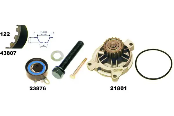 Handler.Part Water pump & timing belt set MAPCO 41834 1