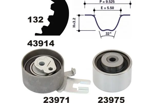 Handler.Part Timing belt set MAPCO 23914 1