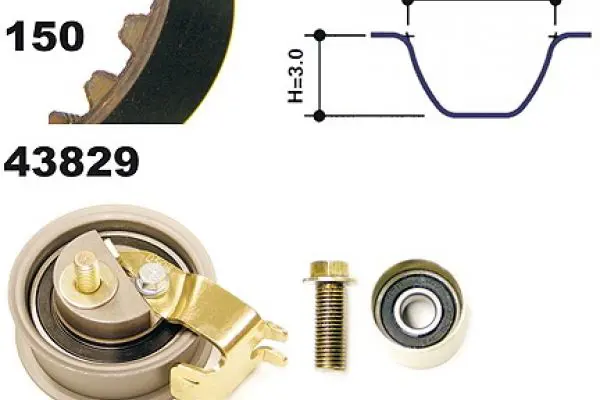 Handler.Part Timing belt set MAPCO 23831 1