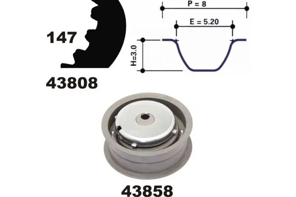 Handler.Part Timing belt set MAPCO 23826 1