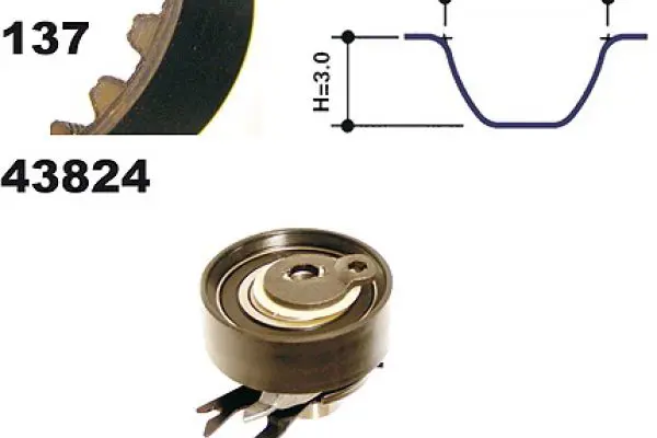 Handler.Part Timing belt set MAPCO 23824 1