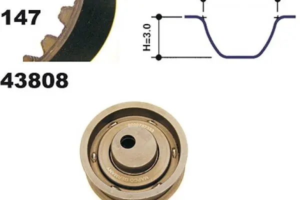 Handler.Part Timing belt set MAPCO 23808 1