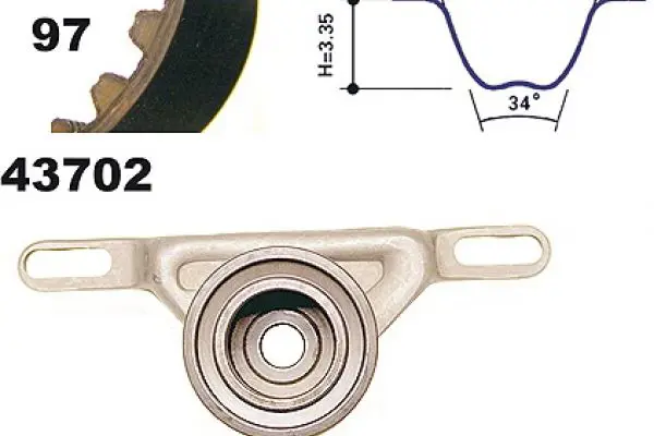 Handler.Part Timing belt set MAPCO 23702 1