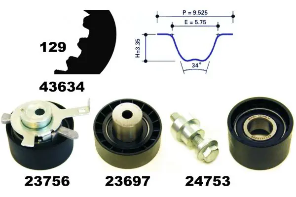 Handler.Part Timing belt set MAPCO 23608 1