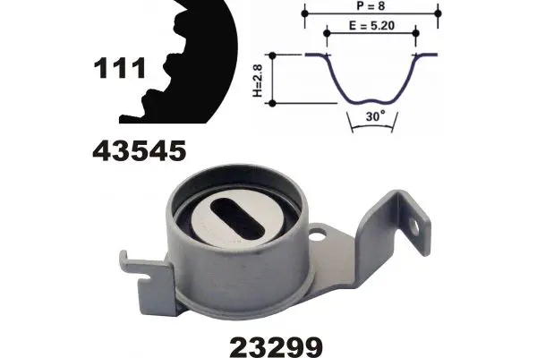 Handler.Part Timing belt set MAPCO 23545 1