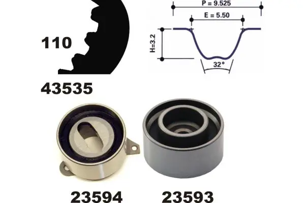 Handler.Part Timing belt set MAPCO 23535 1