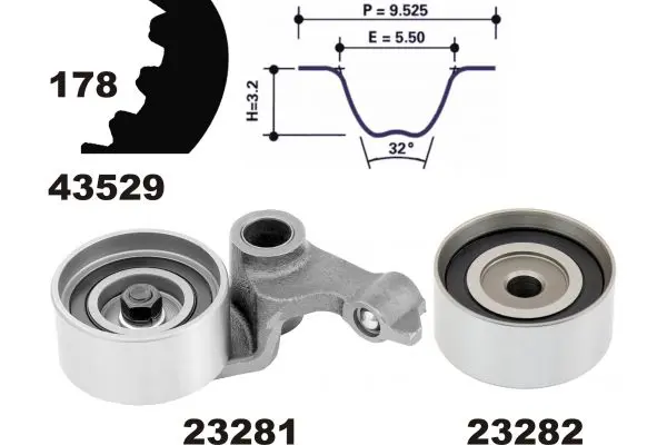 Handler.Part Timing belt set MAPCO 23529 1