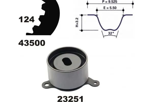 Handler.Part Timing belt set MAPCO 23500 1