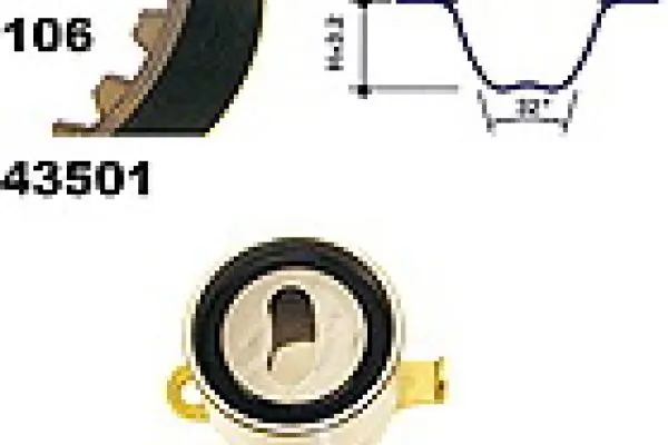 Handler.Part Timing belt set MAPCO 23501 1