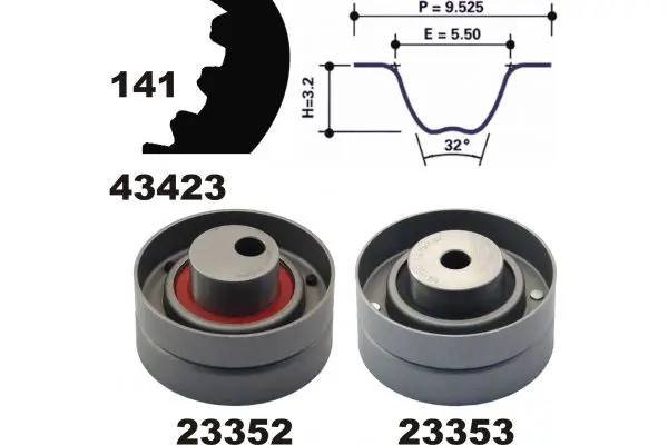 Handler.Part Timing belt set MAPCO 23423 1