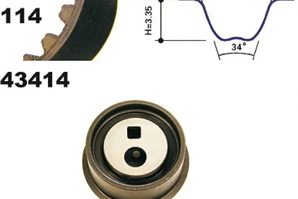 Handler.Part Timing belt set MAPCO 23416 1