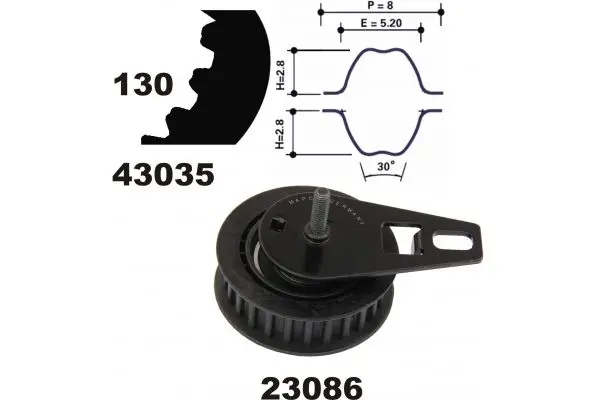 Handler.Part Timing belt set MAPCO 23035 1