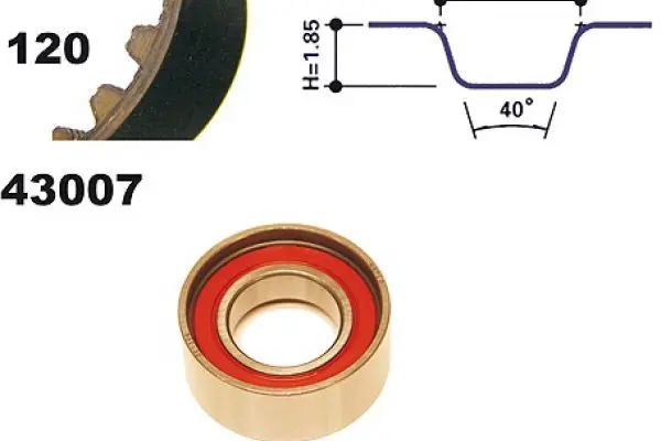 Handler.Part Timing belt set MAPCO 23007 1