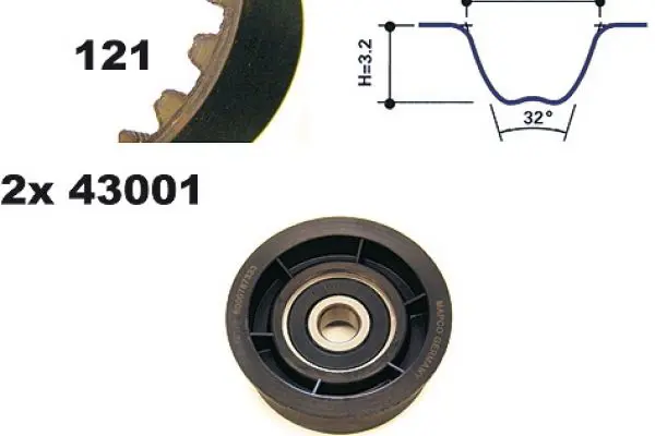 Handler.Part Timing belt set MAPCO 23001 1