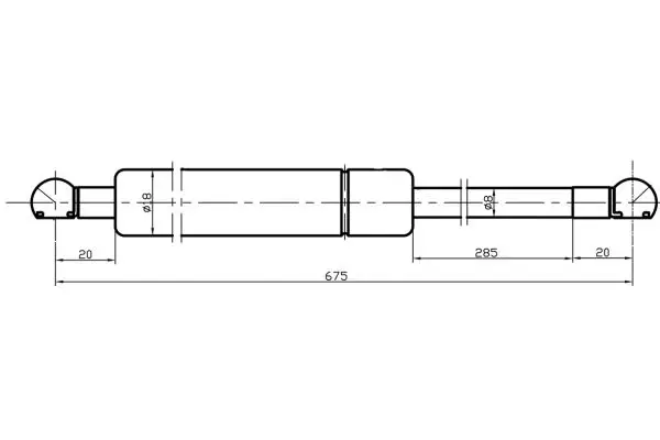 Handler.Part Gas spring, bonnet MAPCO 20048 1