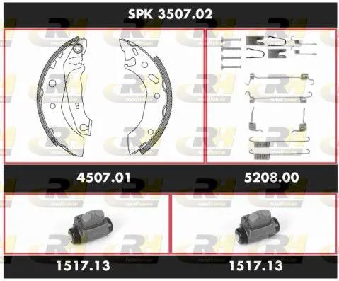 Handler.Part Brake set, drum brakes ROADHOUSE SPK350702 1