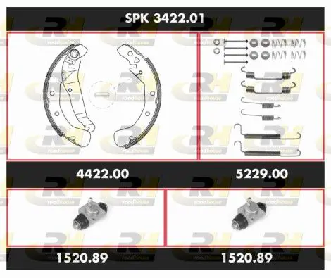 Handler.Part Brake set, drum brakes ROADHOUSE SPK342201 1