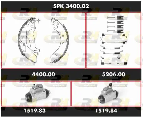 Handler.Part Brake set, drum brakes ROADHOUSE SPK340002 1