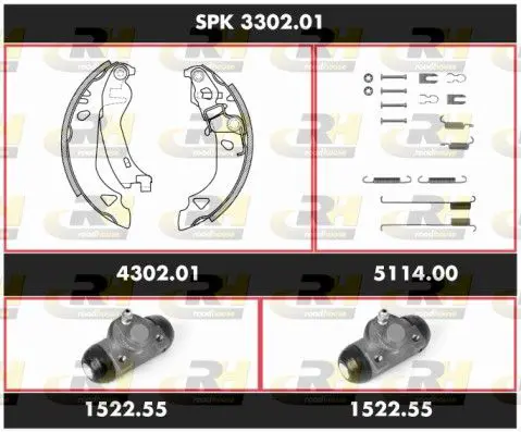 Handler.Part Brake set, drum brakes ROADHOUSE SPK330201 1