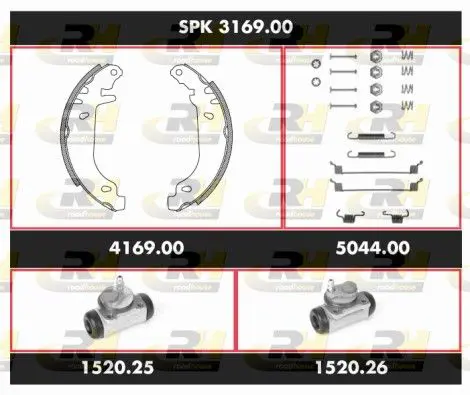 Handler.Part Brake set, drum brakes ROADHOUSE SPK316900 1