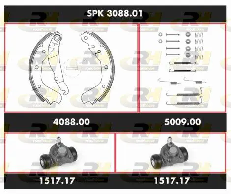 Handler.Part Brake set, drum brakes ROADHOUSE SPK308801 1