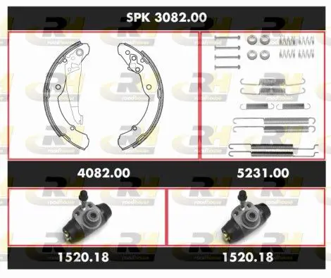 Handler.Part Brake set, drum brakes ROADHOUSE SPK308200 1