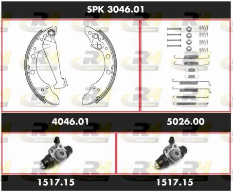 Handler.Part Brake set, drum brakes ROADHOUSE SPK304601 1