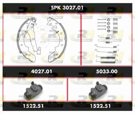 Handler.Part Brake set, drum brakes ROADHOUSE SPK302701 1