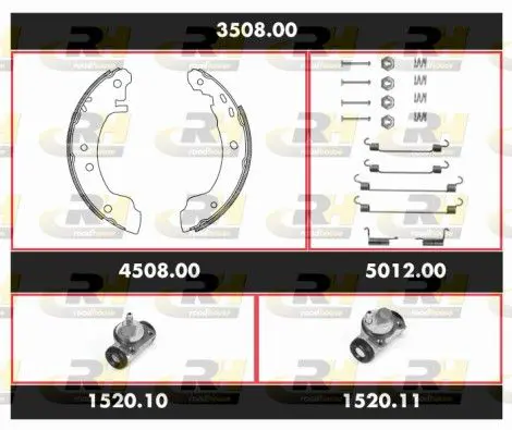 Handler.Part Brake set, drum brakes ROADHOUSE 350800 1