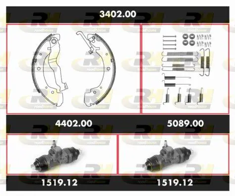 Handler.Part Brake set, drum brakes ROADHOUSE 340200 1