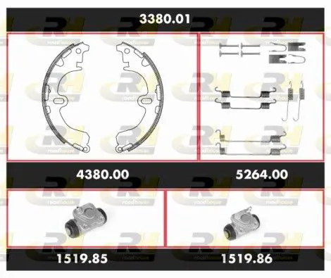 Handler.Part Brake set, drum brakes ROADHOUSE 338001 1