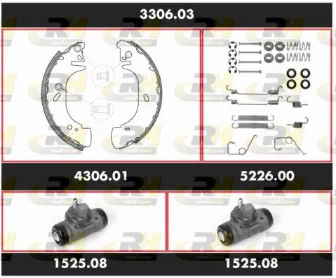 Handler.Part Brake set, drum brakes ROADHOUSE 330603 1