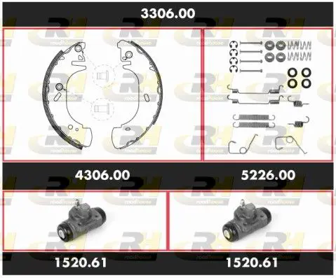 Handler.Part Brake set, drum brakes ROADHOUSE 330600 1