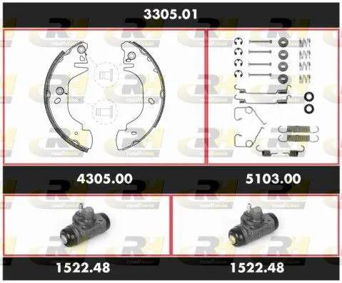 Handler.Part Brake set, drum brakes ROADHOUSE 330501 1