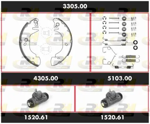 Handler.Part Brake set, drum brakes ROADHOUSE 330500 1