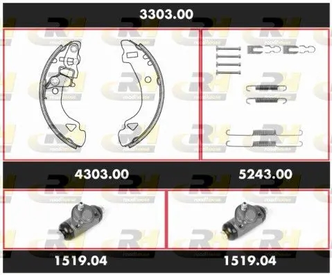 Handler.Part Brake set, drum brakes ROADHOUSE 330300 1