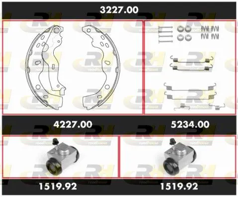 Handler.Part Brake set, drum brakes ROADHOUSE 322700 1