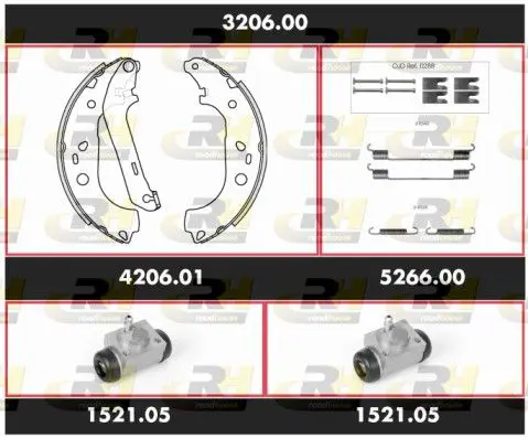 Handler.Part Brake set, drum brakes ROADHOUSE 320600 1